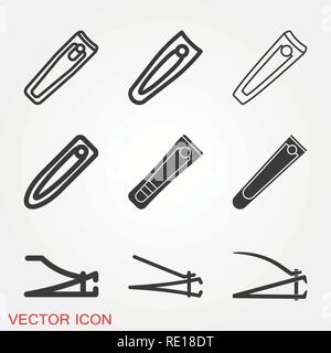 Nail clippers icon logo, illustration, vector sign symbol for design Stock Vector