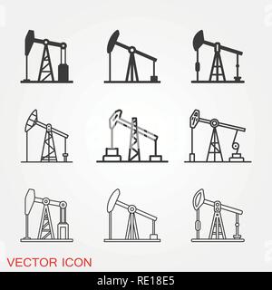 Oil pump icon logo, illustration, vector sign symbol for design Stock Vector
