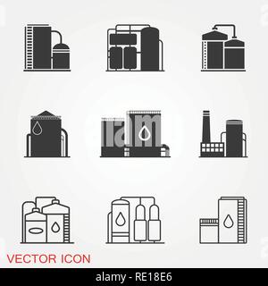 Oil storage tank icon logo, illustration, vector sign symbol for design Stock Vector