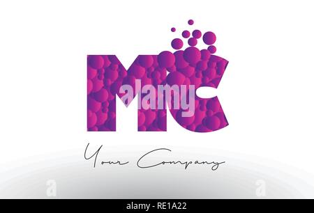 MC M C Purple Letter Logo Design with Creative Liquid Effect Flowing ...
