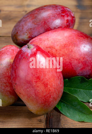 National fruit of India, Pakistan, and Philippines tropical organic ripe red mango ready to eat close up Stock Photo