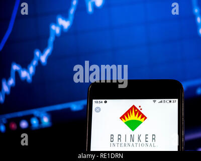 Brinker International Restaurant company  logo seen displayed on smart phone Stock Photo