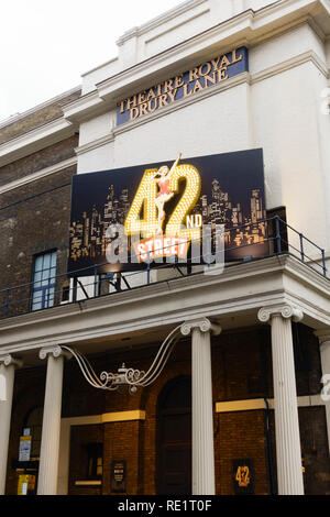 Theatre Royal, Drury Lane with 42nd Street show. London, England Stock Photo