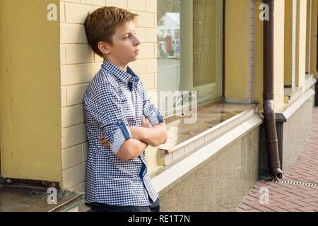 Portrait of a boy teenager 13-14 years old. Stock Photo