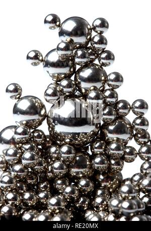 Metal balls held magnetically Stock Photo