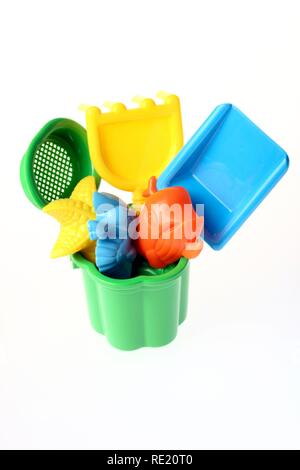 Beach pail, toys for the sandbox or the beach Stock Photo