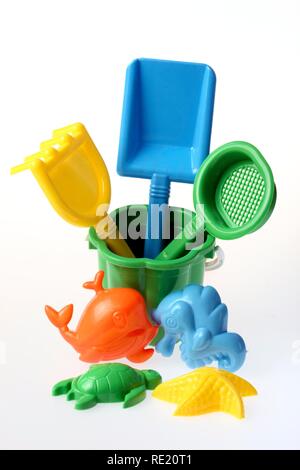 Beach pail, toys for the sandbox or the beach Stock Photo