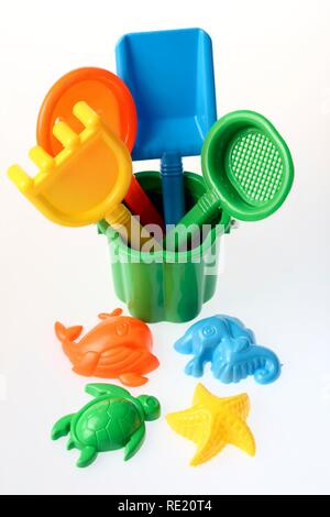 Beach pail, toys for the sandbox or the beach Stock Photo