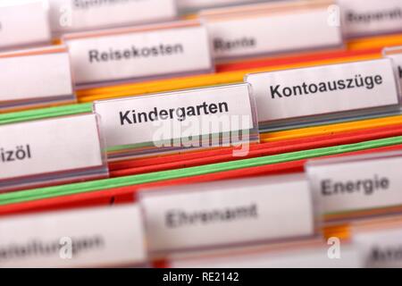 Hanging folder for sorting private papers Stock Photo