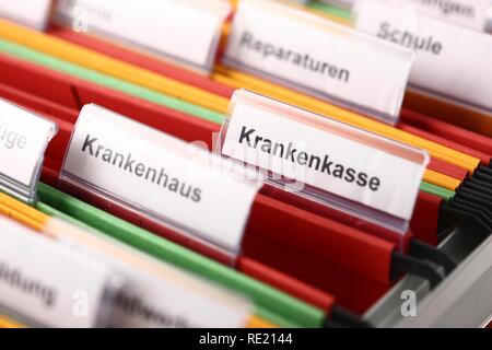 Hanging folder for sorting private papers Stock Photo