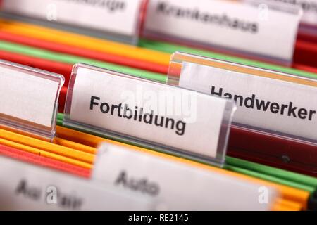 Hanging folder for sorting private papers Stock Photo
