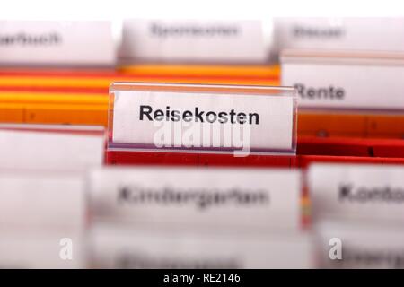 Hanging folder for sorting private papers Stock Photo