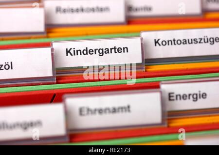 Hanging folder for sorting private papers Stock Photo