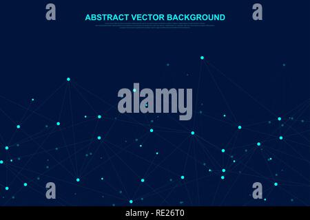Networking connect technology abstract concept. Global network connections with points and lines Stock Vector