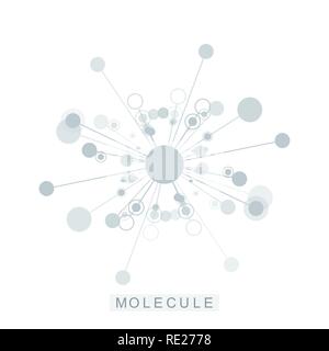 Molecule logo template icon, science genetics logotype, DNA helix. Genetic analysis, research biotech code DNA, molecules. Biotechnology genome chromosome. Vector illustration Stock Vector