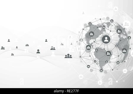 Global network connection background. Cyber security concept global business. Internet communication background. Technology graphic design. Vector illustration. Stock Vector