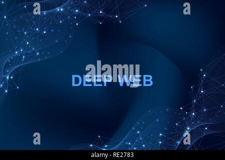 Futuristic abstract vector background blockchain technology. Peer to peer network business concept. Global cryptocurrency blockchain vector banner. Wave flow. Stock Vector