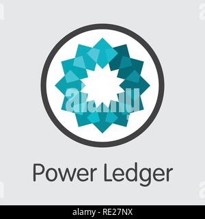POWR - Power Ledger. The Logo of Money or Market Emblem. Stock Vector