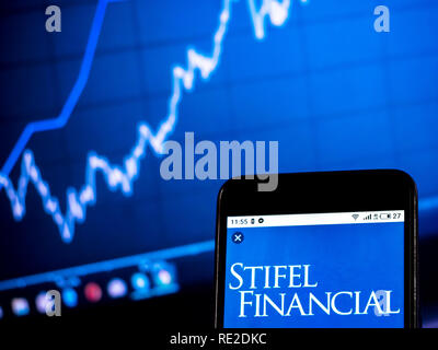 Stifel Investment banking company  logo seen displayed on smart phone Stock Photo