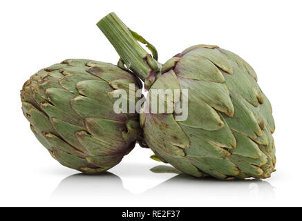 Fresh artichokes isolated on white background Stock Photo