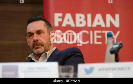 London, UK. 19th Jan 2019. Paul Mason, Guardian journalist, addresses the Fabian New Year Conference 19th January 2019. Credit: Prixpics/Alamy Live News Stock Photo