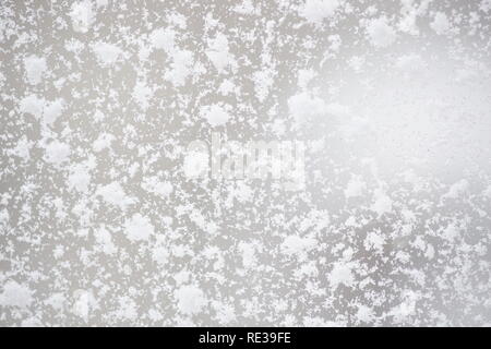 Snow covered window, macro, close up. Stock Photo