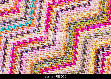 Abstract multicolored zig zag material background Stock Photo