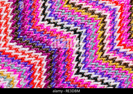 Abstract multicolored zig zag material background Stock Photo