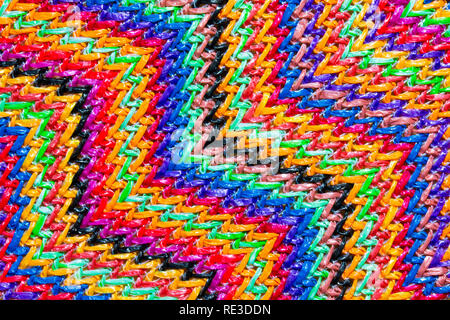 Abstract multicolored zig zag material background Stock Photo