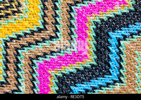 Abstract multicolored zig zag material background Stock Photo