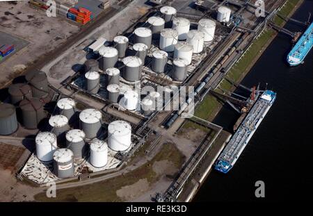 Duisport, port and logistics center, Ruhrort inland port on the Rhine river, largest inland port in the world Stock Photo