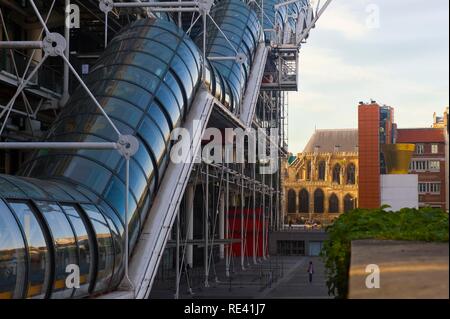 Pompidou Center or Centre Georges Pompidou, also known as Beaubourg, Paris, France, Europe