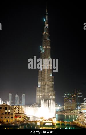 Burj Dubai, tallest building in the world, part of Downtown Dubai, United Arab Emirates, Middle East Stock Photo
