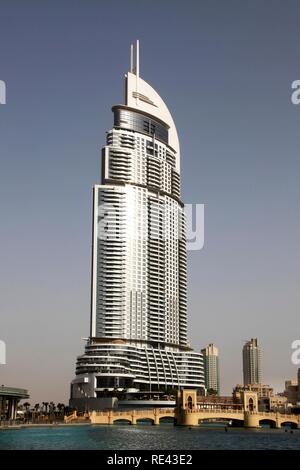 Luxury hotel The Address, part of Downtown Dubai, United Arab Emirates, Middle East Stock Photo