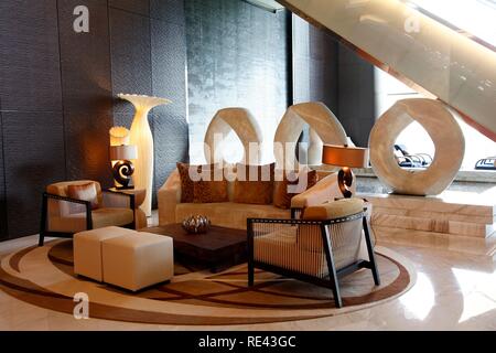 Lobby of the luxury hotel The Address, part of Downtown Dubai, United Arab Emirates, Middle East Stock Photo