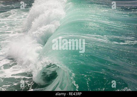 Surf in Porthleven creates the most perfect curl Stock Photo