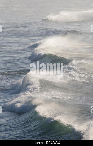 January Surf, Godrevy, Cornwall, UK Stock Photo