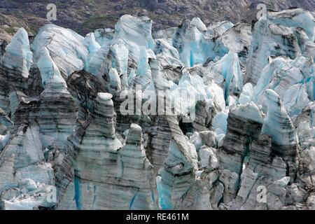 Glacial ice, Johns Hopkins Glacier in Glacier Bay National Park, Alaska, USA Stock Photo