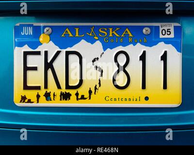 License plate of the State of Alaska, USA Stock Photo