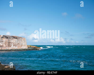 Fortin de San Geronimo de Boqueron (Fort San Geronimo), an abandonned fort in San Juan, Puerto Rico Stock Photo