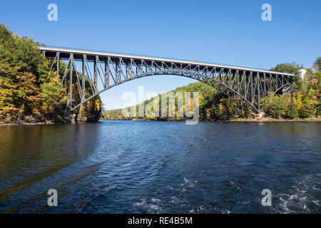 The French King Bridge over the Connecticut River in Erving and Gill, Massachusetts Stock Photo