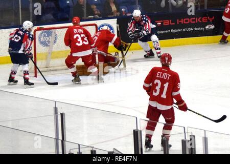 Detroit Red Wings goalie Chris Osgood skates during warm ups at