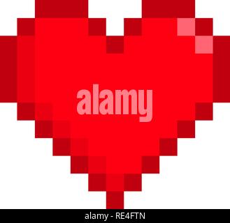 Heart pixel icon. Isolated vector illustration on white background. Stock Vector