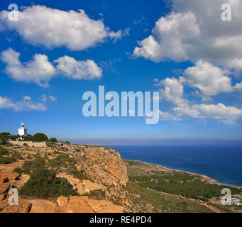 Faro de Santa Pola lighthouse in Alicante at Costa blanca of Spain Stock Photo