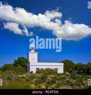 Faro de Santa Pola lighthouse in Alicante at Costa blanca of Spain Stock Photo