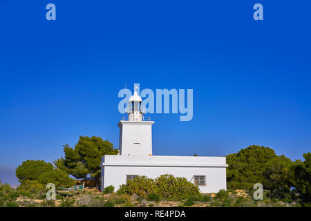 Faro de Santa Pola lighthouse in Alicante at Costa blanca of Spain Stock Photo