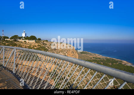 Faro de Santa Pola lighthouse in Alicante at Costa blanca of Spain Stock Photo