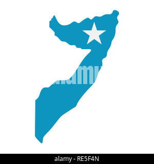 map of Somalia with flag inside. Somalia map  illustration Stock Photo