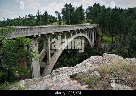 Historic District - Beaver Creek Bridge, Wind Cave National Park Stock Photo