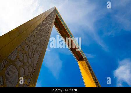 Dubai, UAE - November 28, 2018: The famous Dubai Frame is located in Zabeel Park. It is a museum of history and architectural landmark. Stock Photo